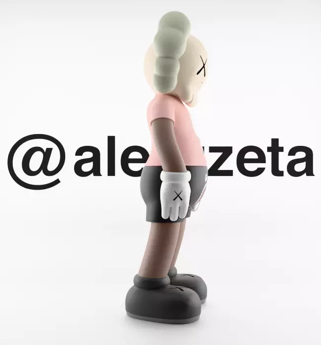 Kaws Bape Textured Low-poly 3D model_29