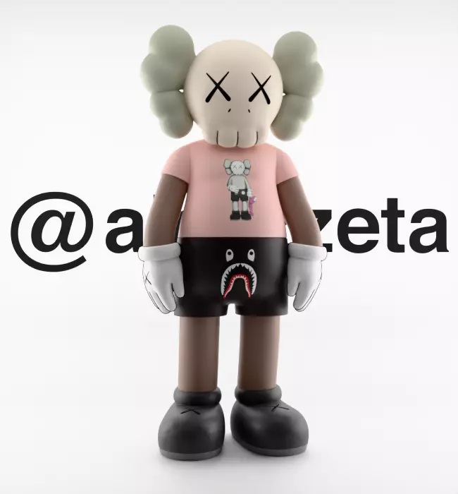 Kaws Bape Textured Low-poly 3D model_36