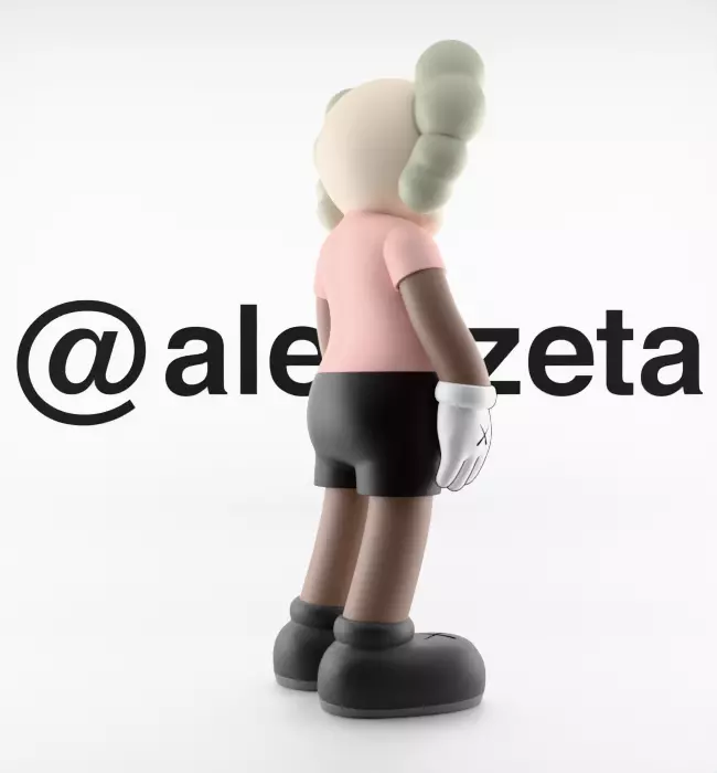 Kaws Bape Textured Low-poly 3D model_25