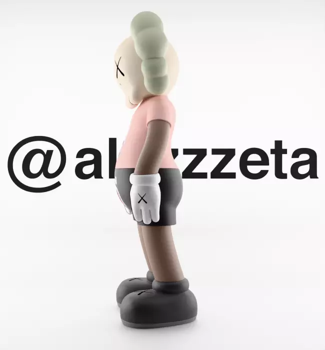 Kaws Bape Textured Low-poly 3D model_9