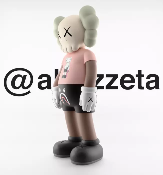 Kaws Bape Textured Low-poly 3D model_6