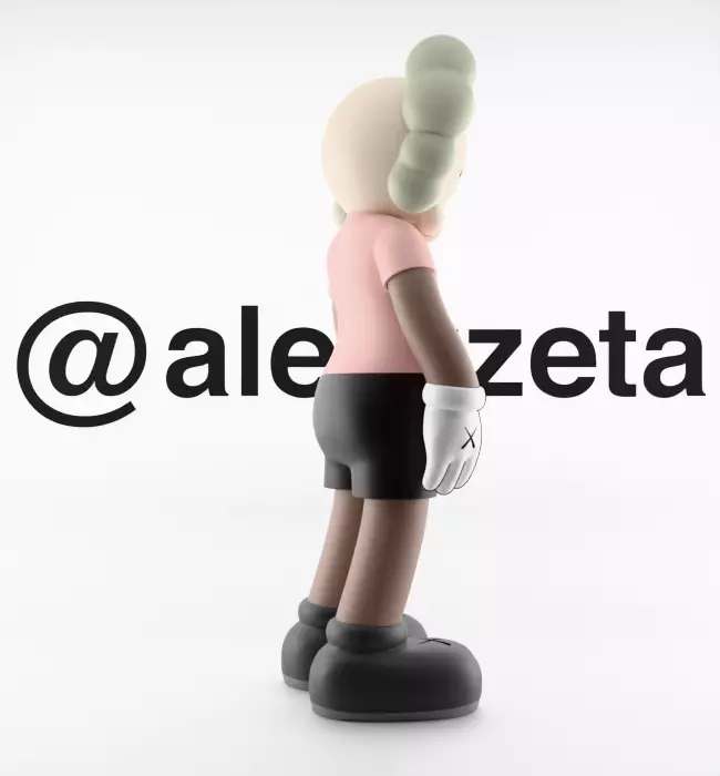 Kaws Bape Textured Low-poly 3D model_26