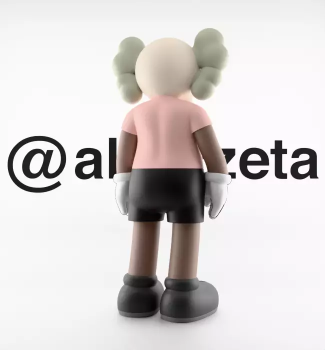 Kaws Bape Textured Low-poly 3D model_21