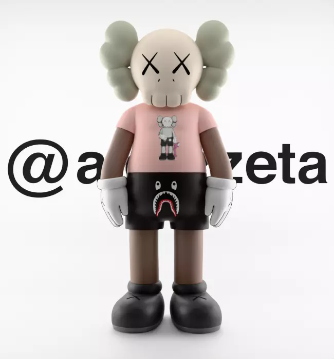 Kaws Bape Textured Low-poly 3D model_1