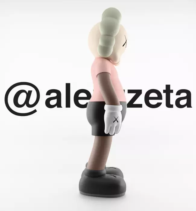 Kaws Bape Textured Low-poly 3D model_28