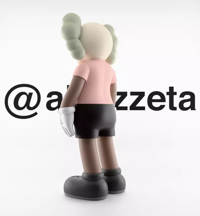 Kaws Bape Textured Low-poly 3D model_14