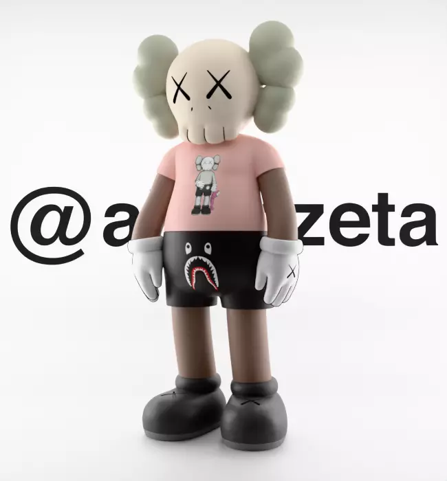 Kaws Bape Textured Low-poly 3D model_3