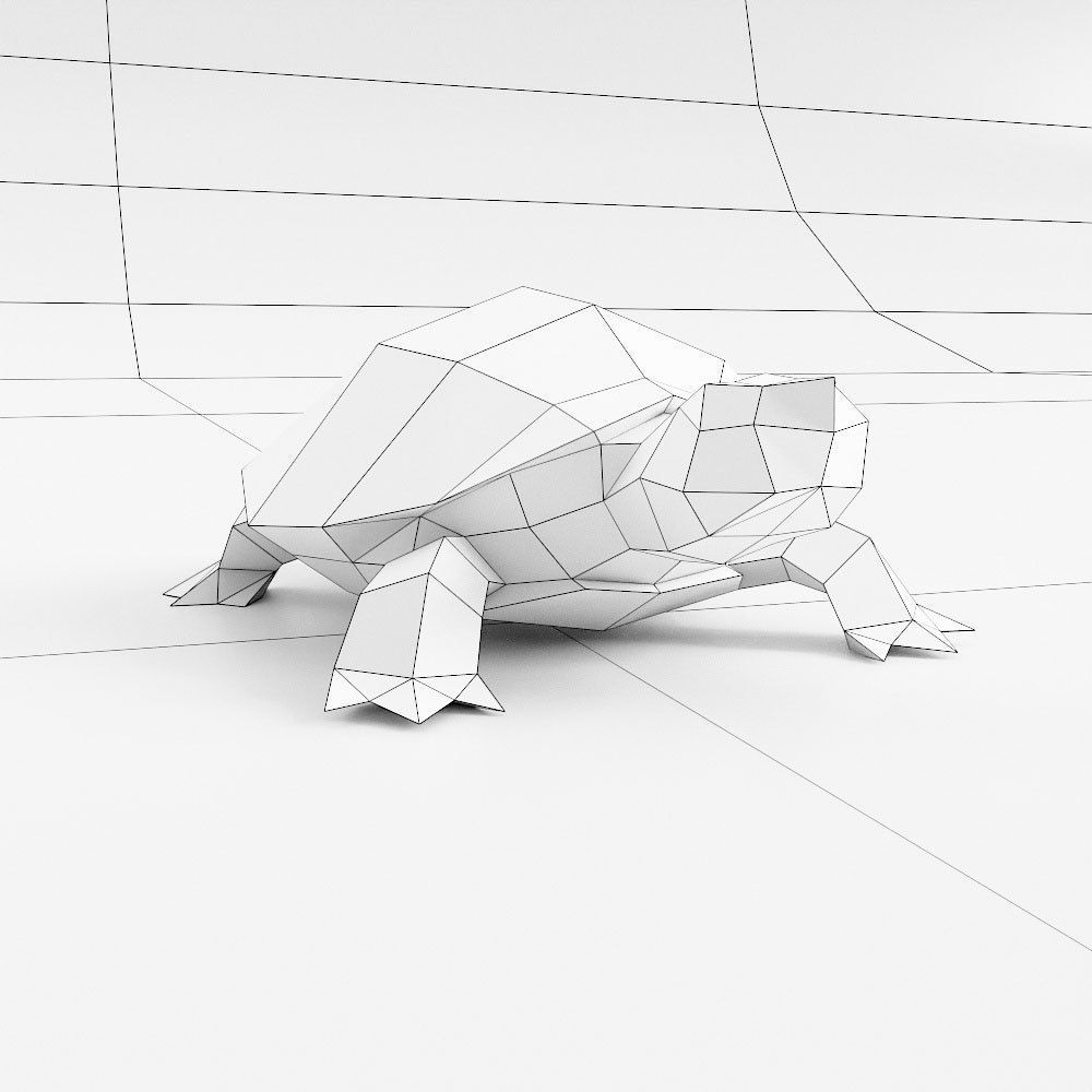 Turtle toon 3d model  Low-poly 3D model_5