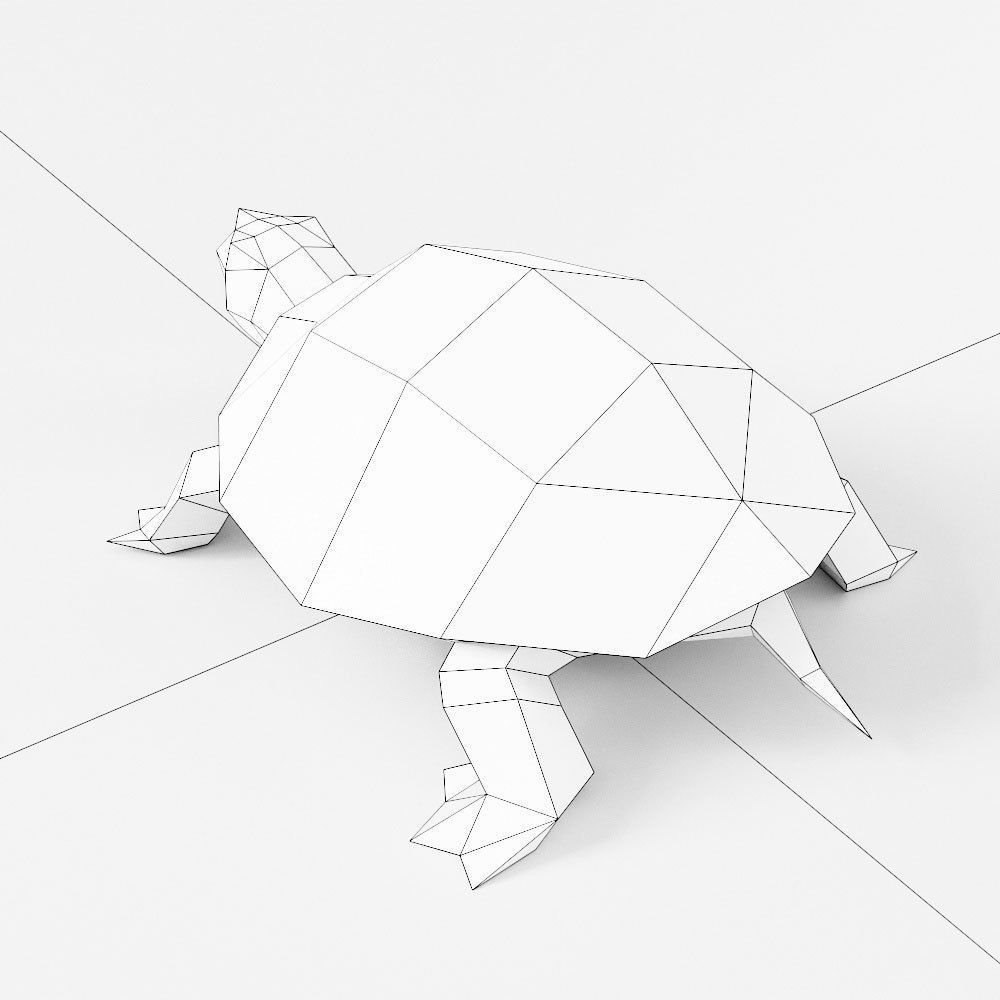 Turtle toon 3d model  Low-poly 3D model_4