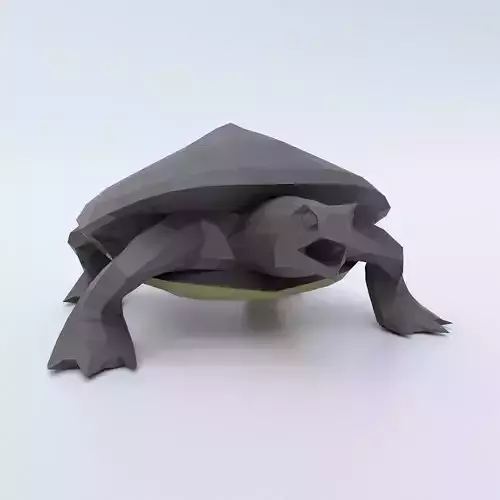 Turtle low poly 3d model origami