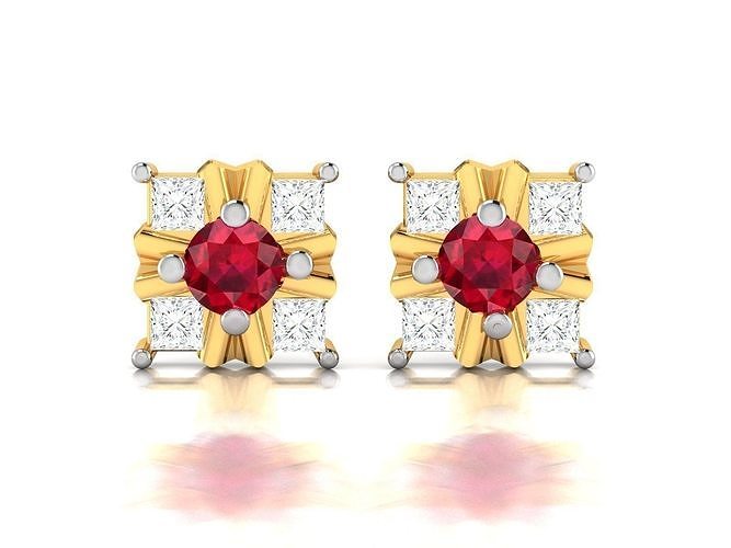 Women Diamond Earrings 3D print model