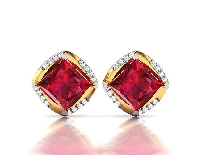 Women Diamond Earrings 3D print model