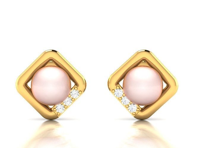 Women Opal Stone Earrings 3D print model