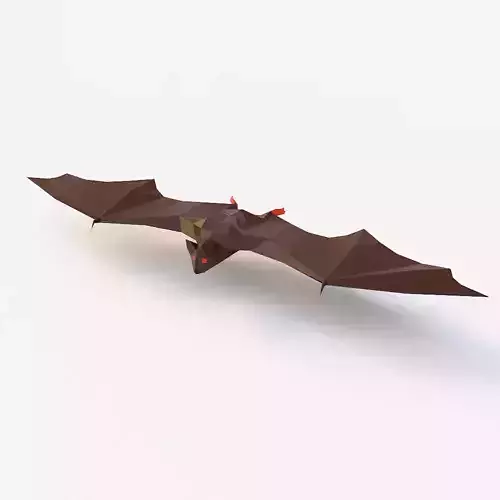 Bat low poly 3d model origami flying