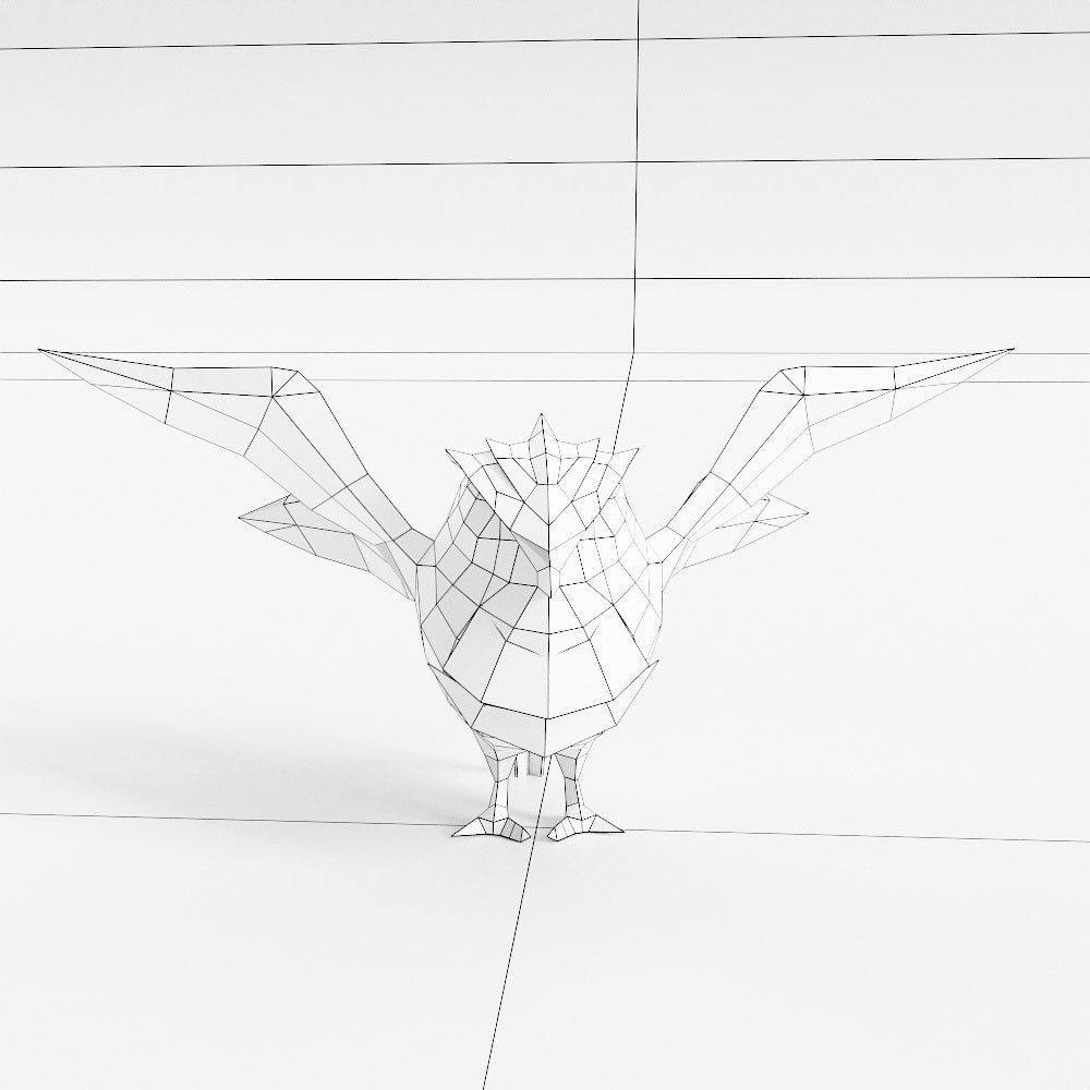 Bird 3d model origami Low-poly 3D model_4