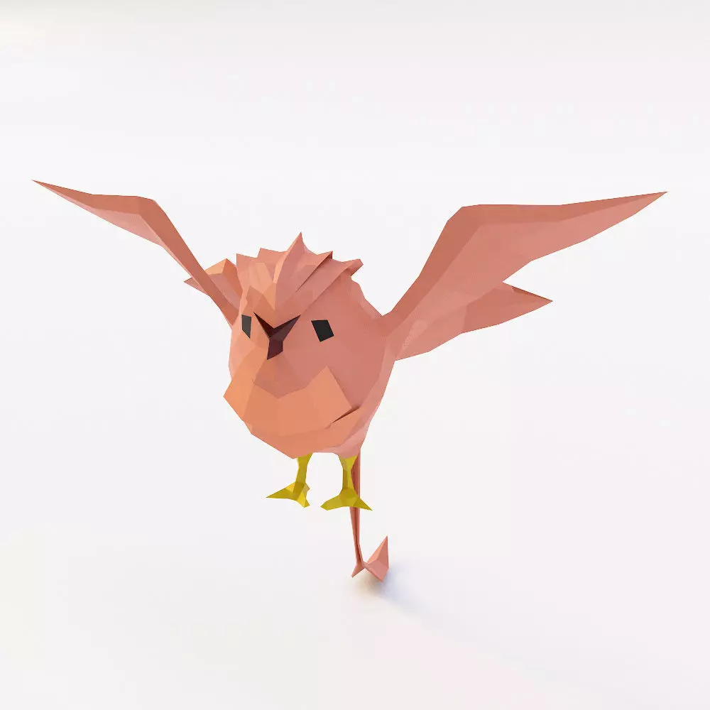 Bird 3d model origami Low-poly 3D model_0