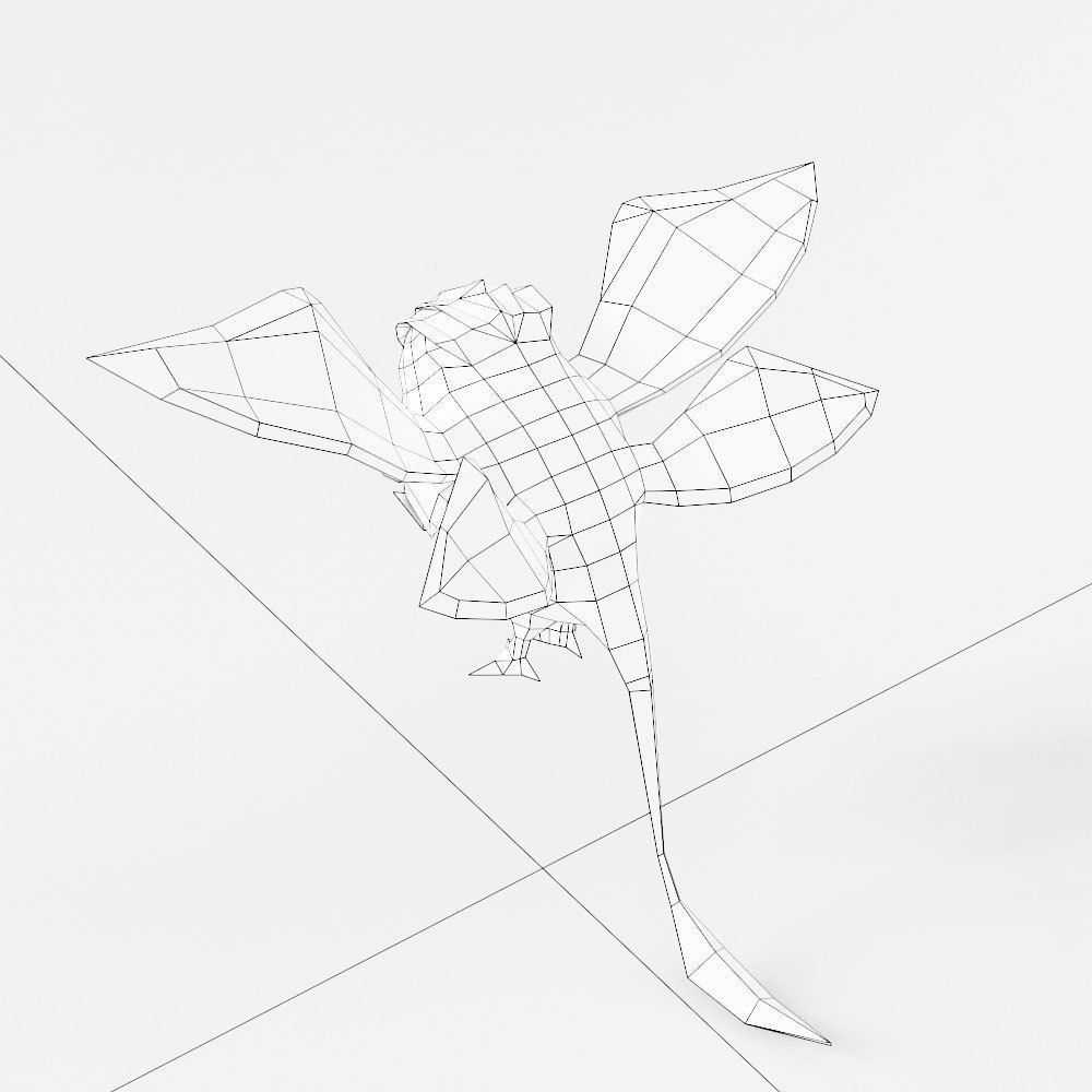 Bird 3d model origami Low-poly 3D model_5