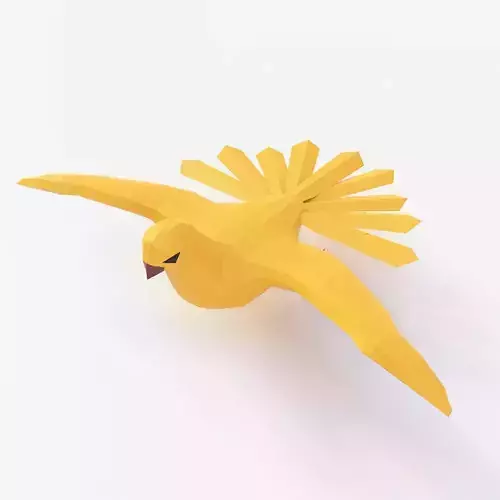 Bird 3d model origami Low-poly 3D model