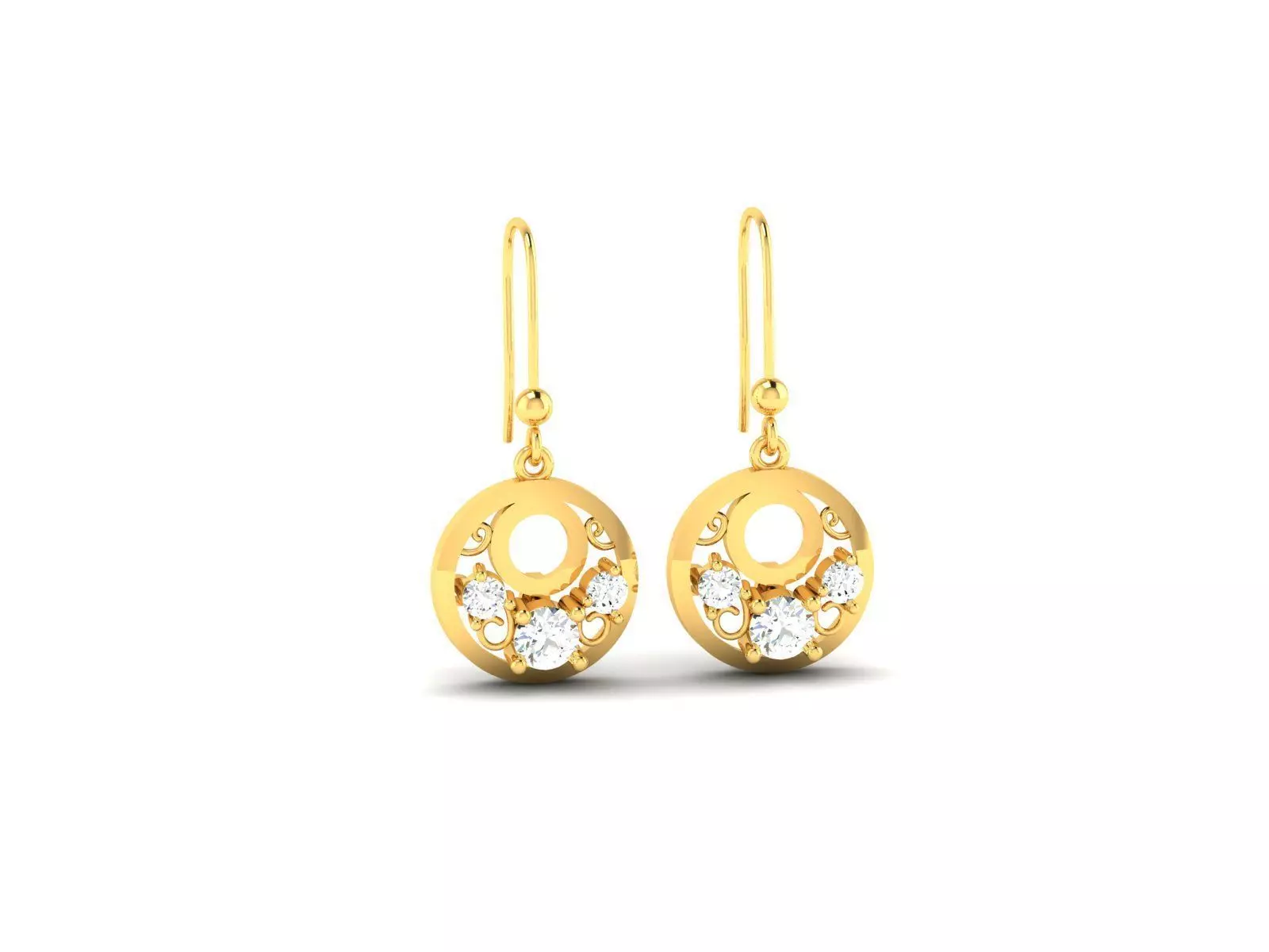 Women Diamond Earrings 3D print model
