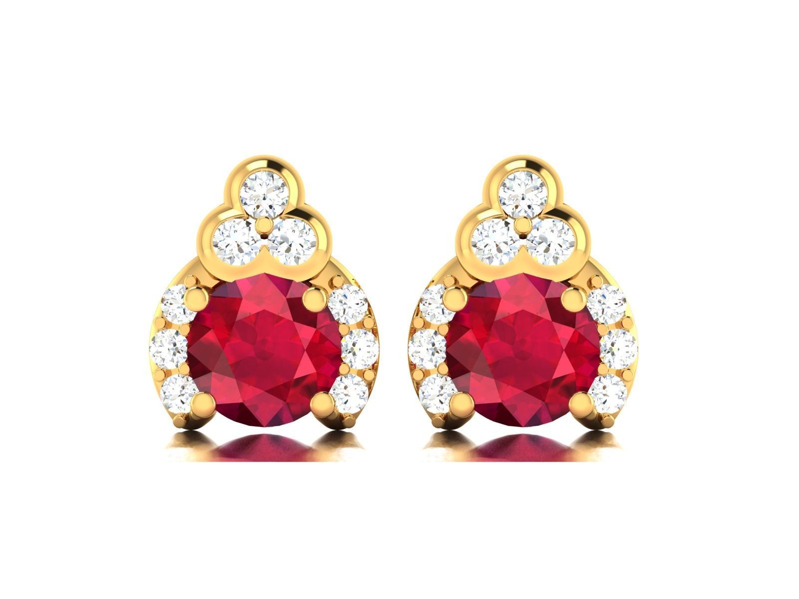 Women Diamond Earrings 3D print model_5