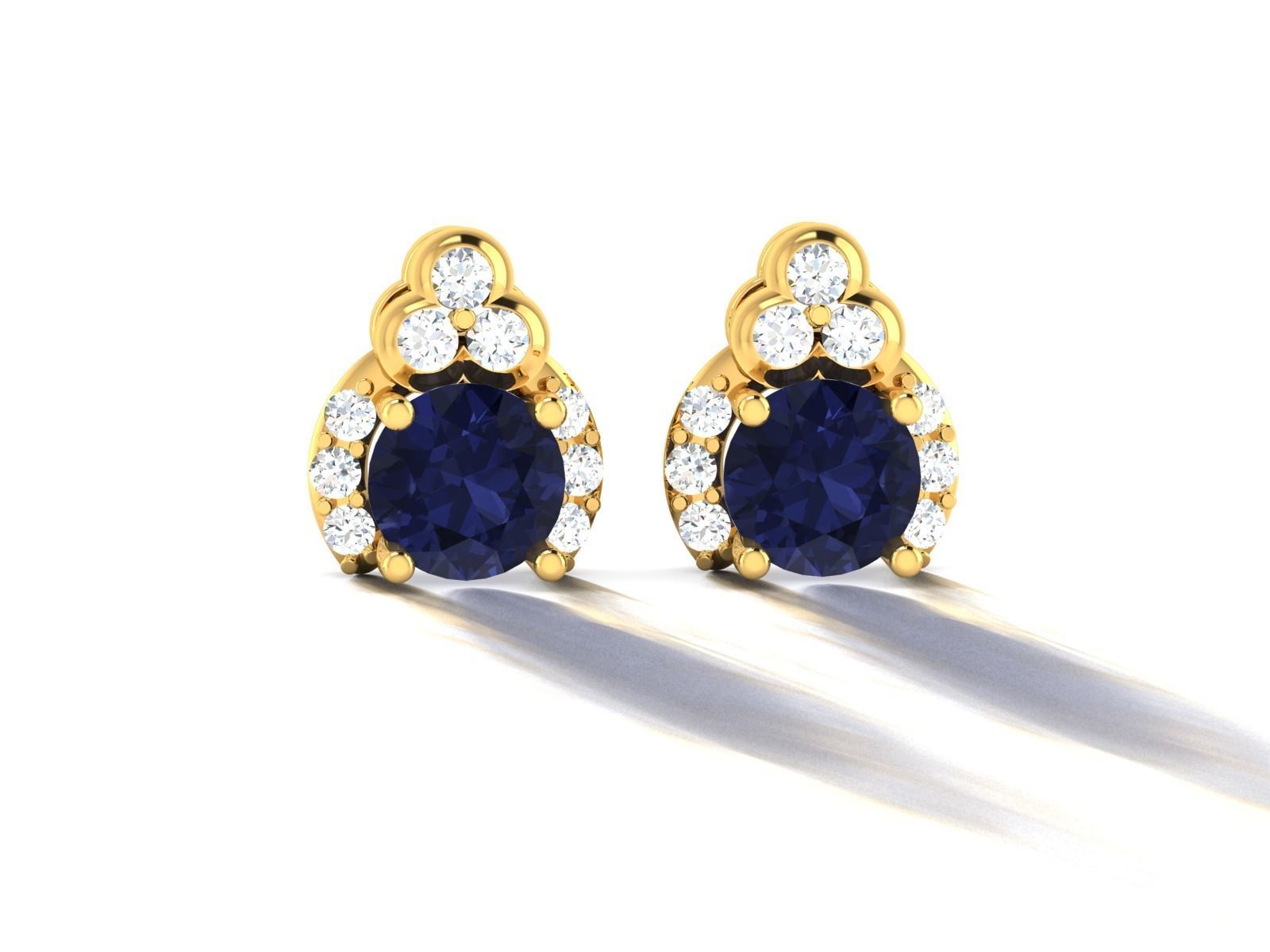 Women Diamond Earrings 3D print model_7