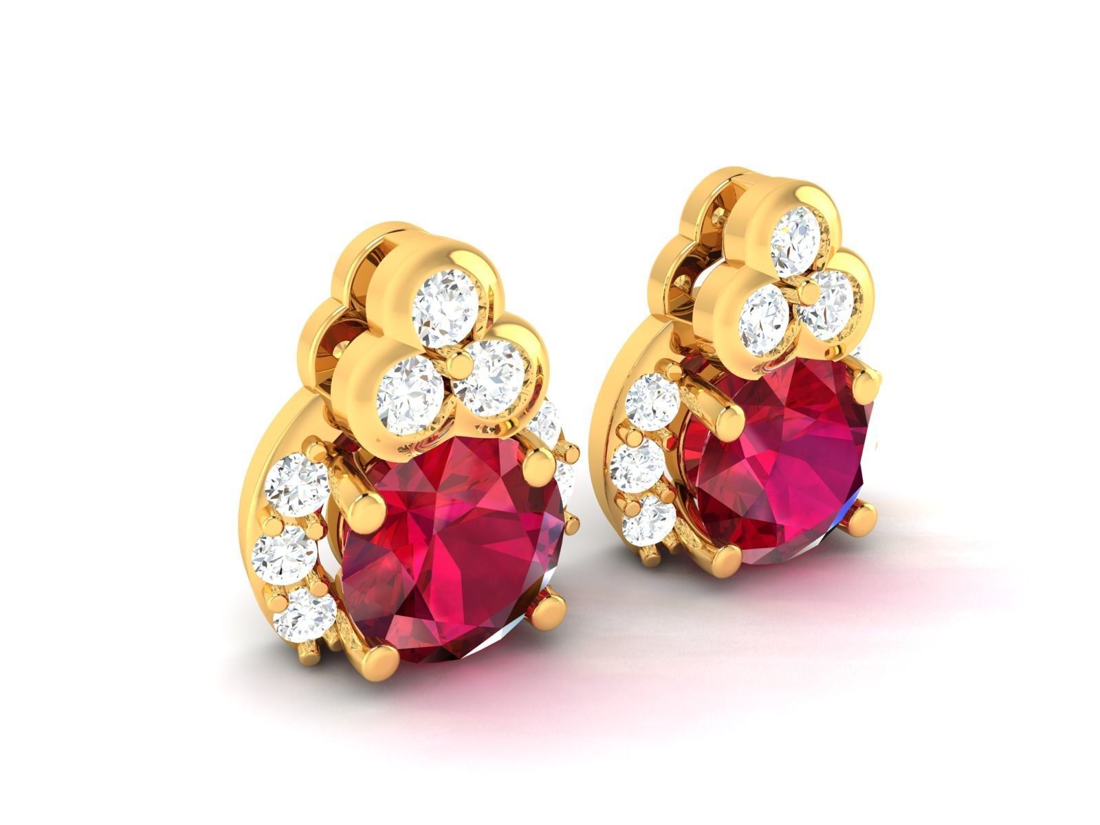 Women Diamond Earrings 3D print model_1