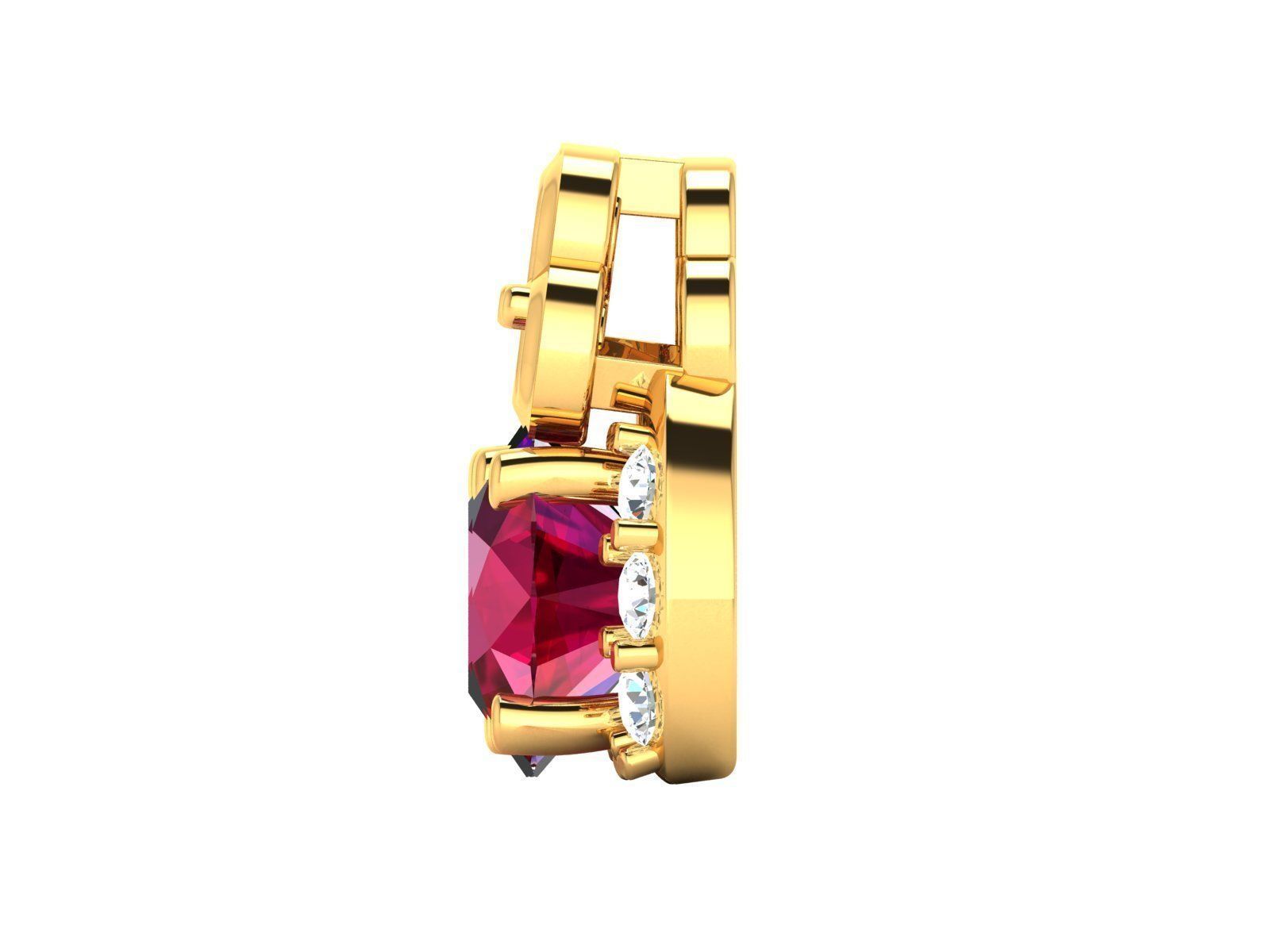 Women Diamond Earrings 3D print model_9