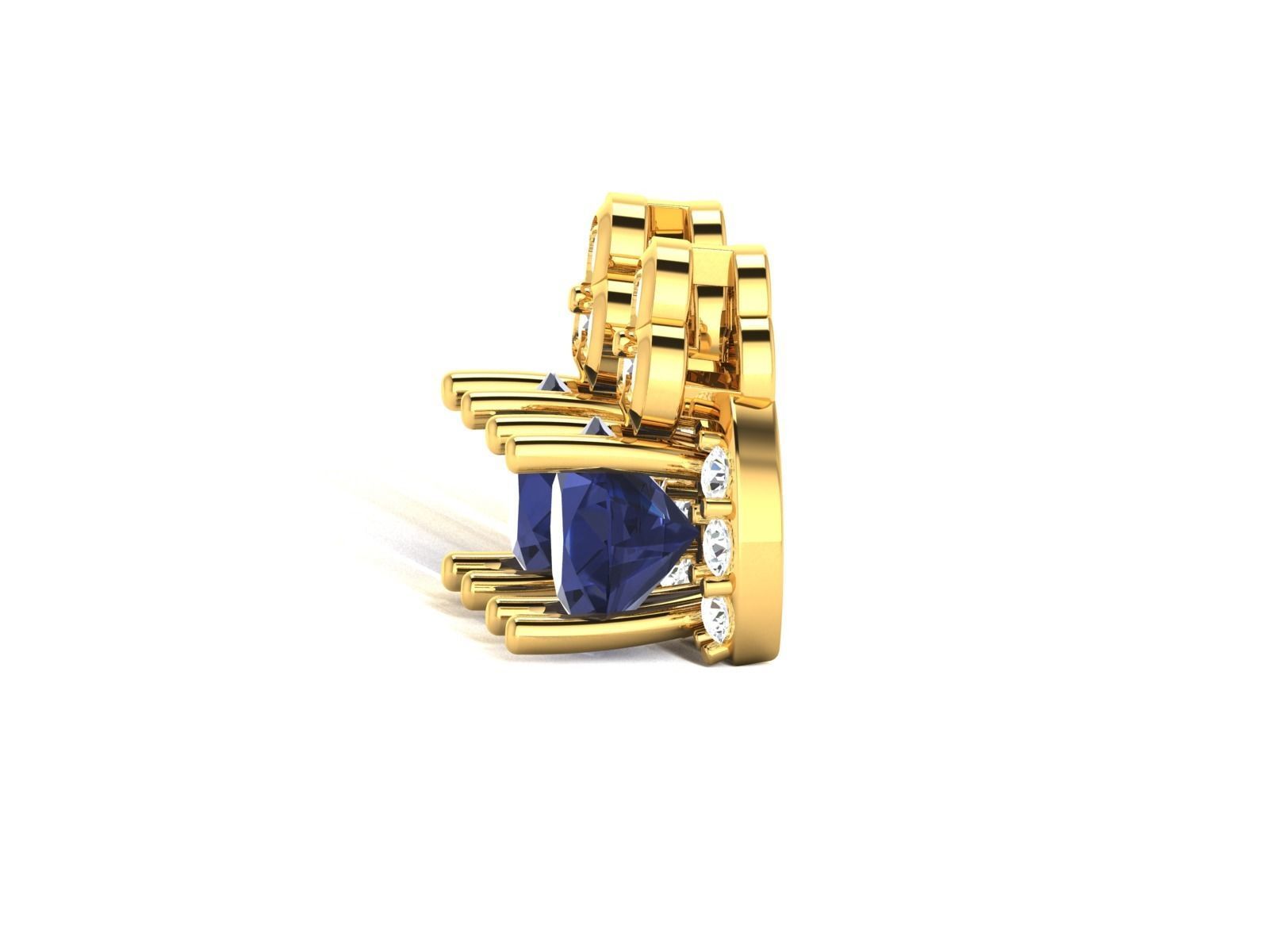 Women Diamond Earrings 3D print model_11