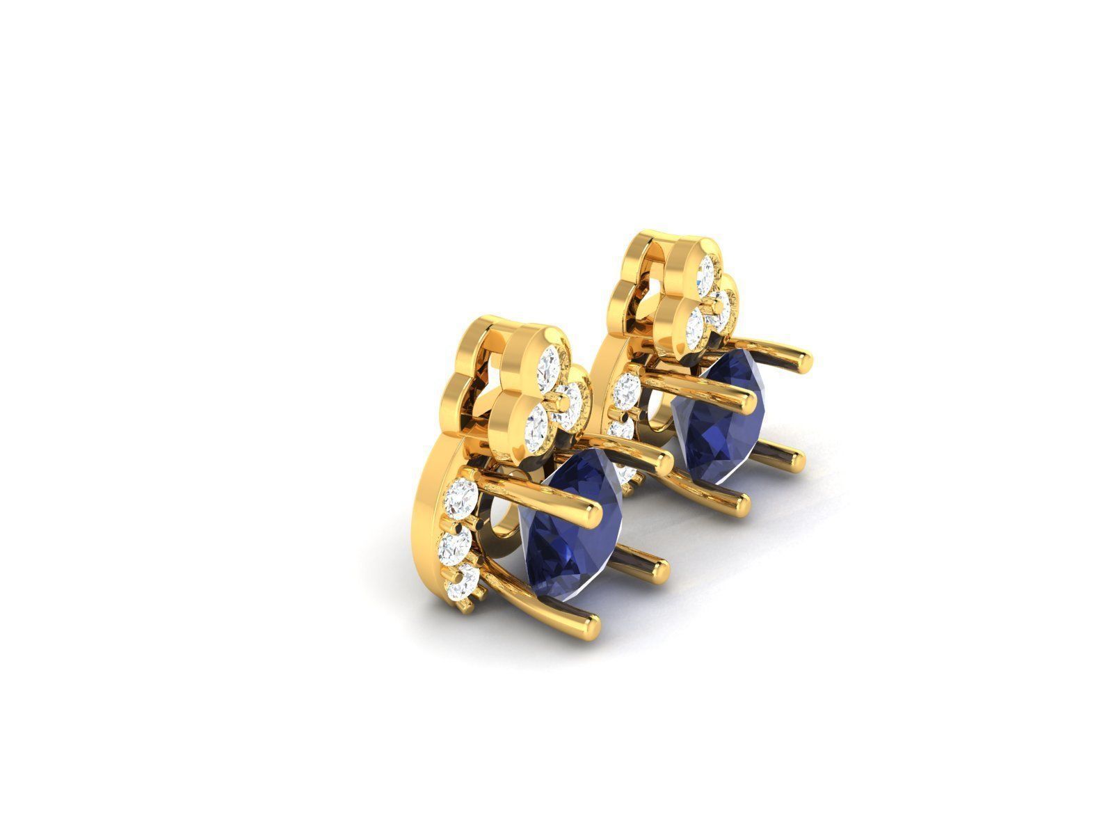 Women Diamond Earrings 3D print model_3