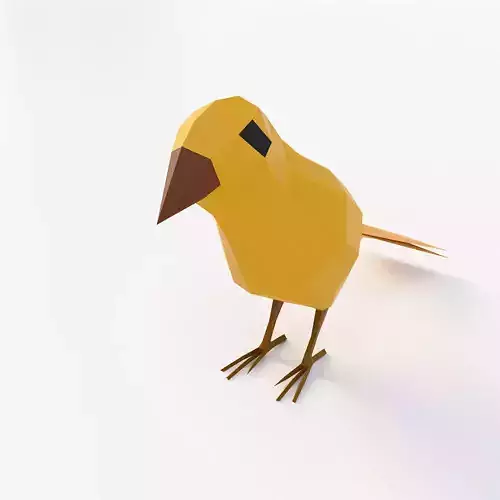 Bird low poly 3d model origami