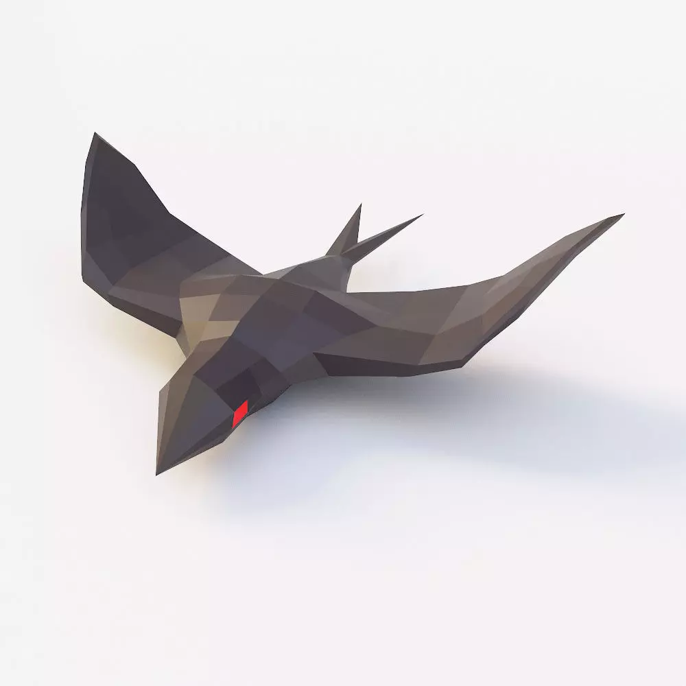 Bird low poly 3d model flying Free low-poly 3D model