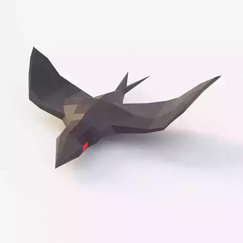 Bird low poly 3d model flying Free low-poly 3D model