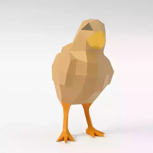 Chick low poly 3d model chicken