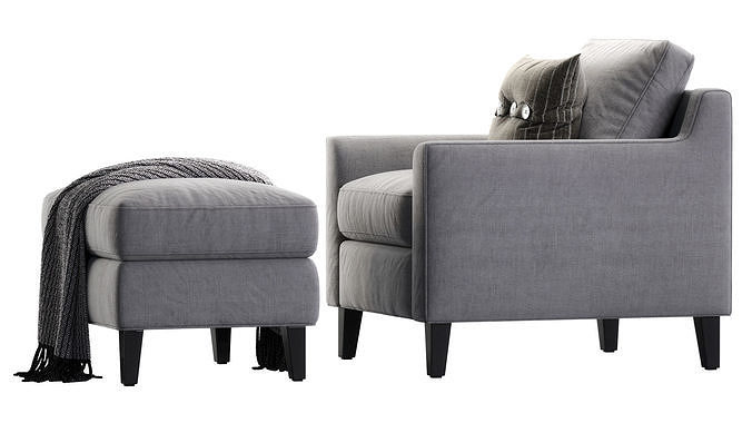 Beverly Upholstered Armchair 3D model 7