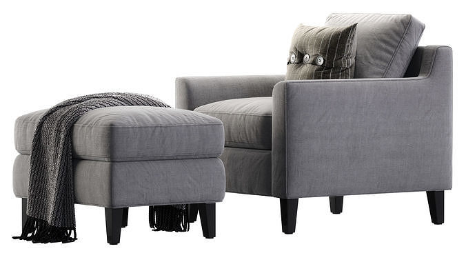 Beverly Upholstered Armchair 3D model 6