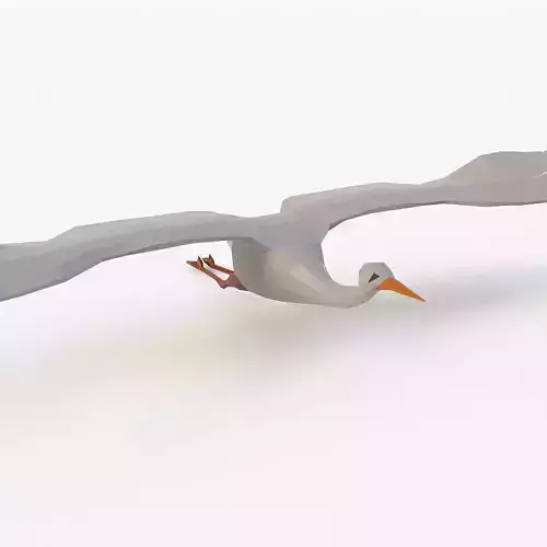 Crane bird 3d model 