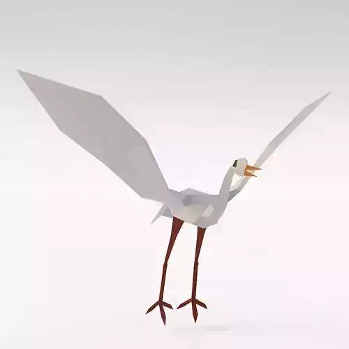Crane bird 3d model 
