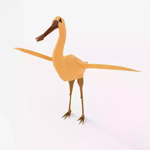 Crane bird low poly 3d model
