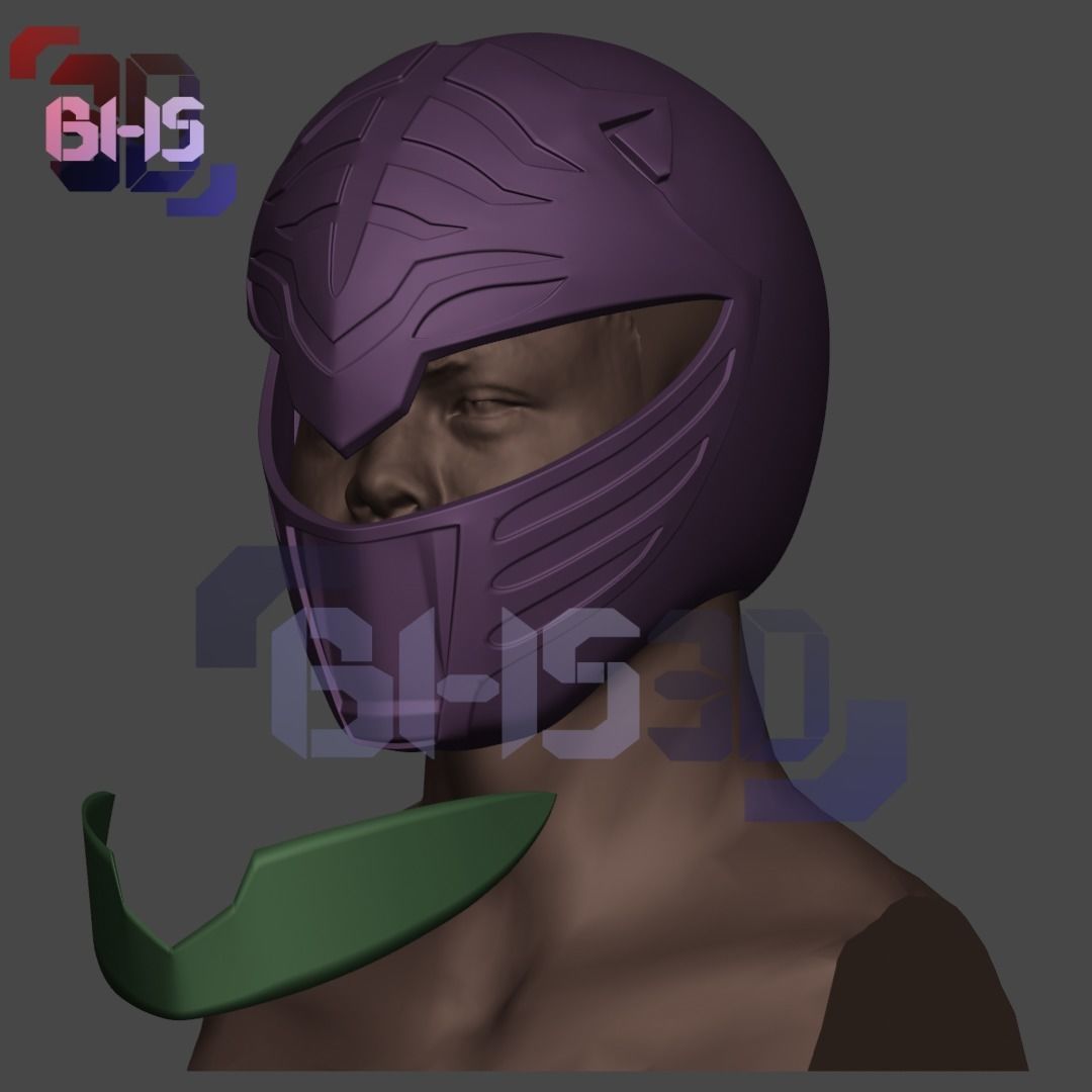 White ranger helmet 3D 3D print model_3