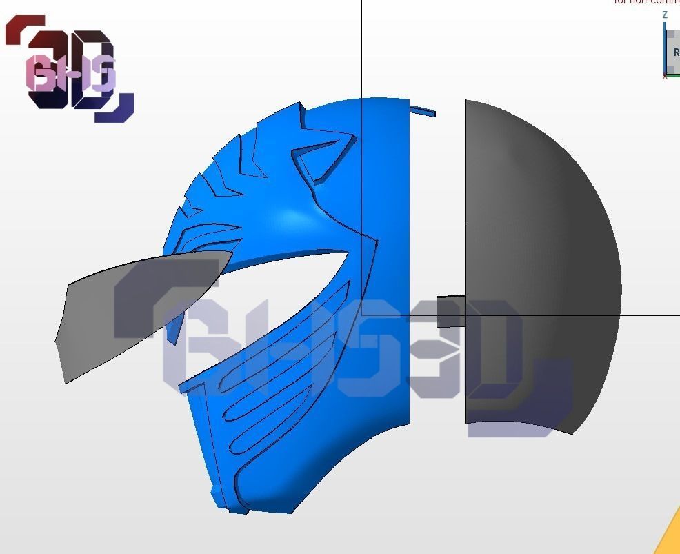 White ranger helmet 3D 3D print model_7