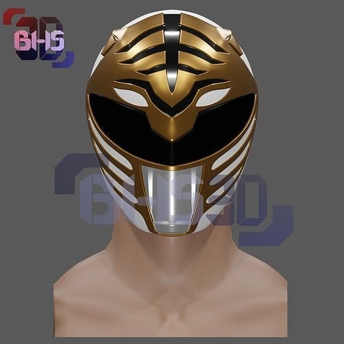 White ranger helmet 3D 3D print model