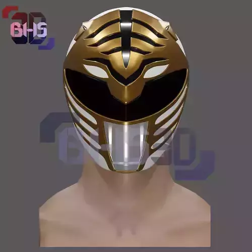 White ranger helmet 3D 3D print model