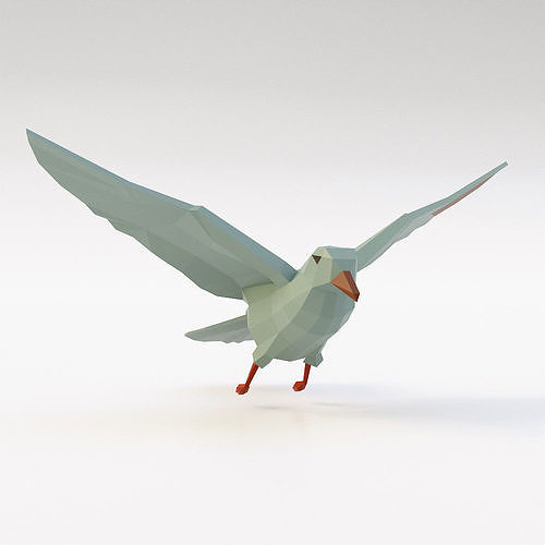Dove bird low poly 3d model  Low-poly 3D model