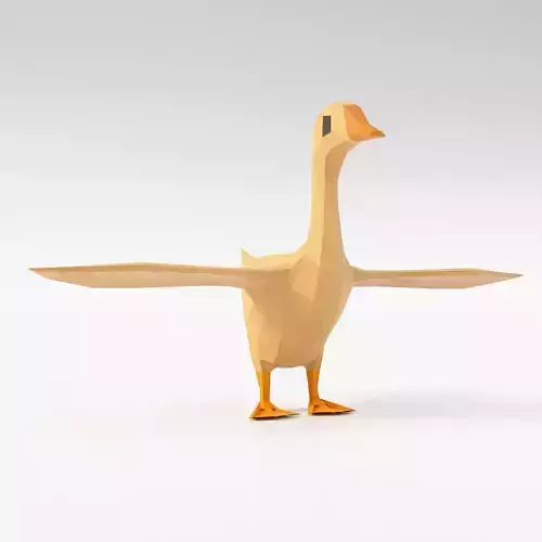 Duck low poly 3d model paper Low-poly 3D model