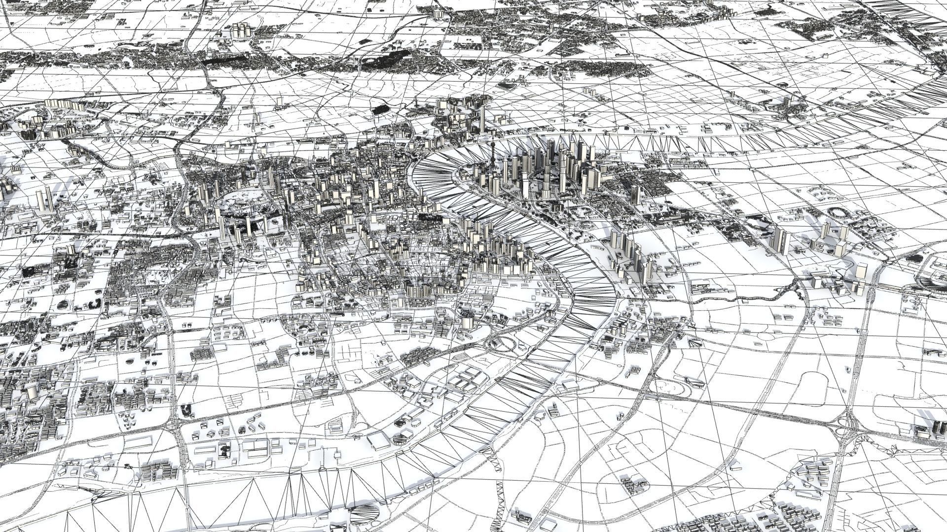 Shanghai City China 3D model_63