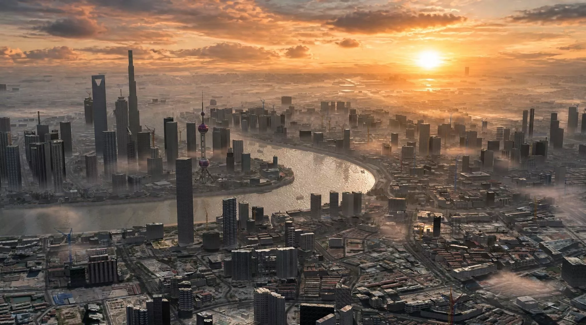 Shanghai City China Game Ready Asset 3D model