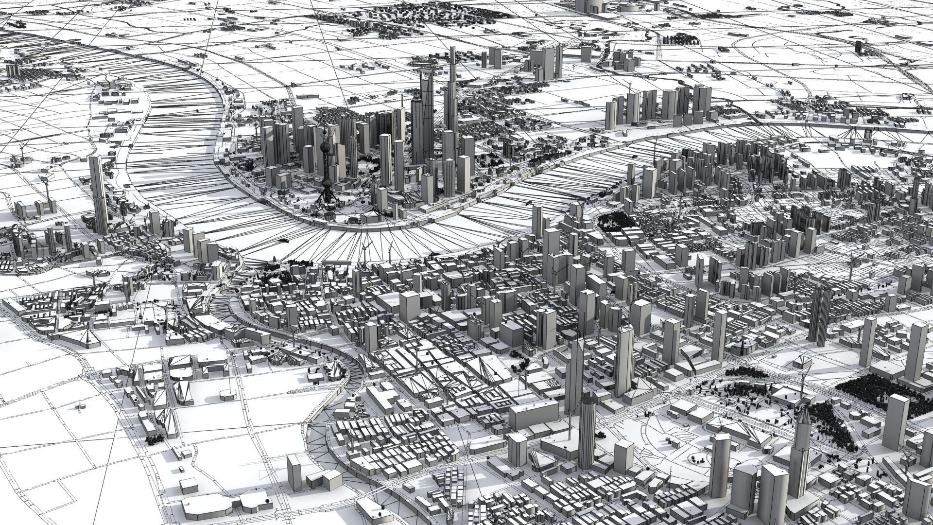 Shanghai City China 3D model_47