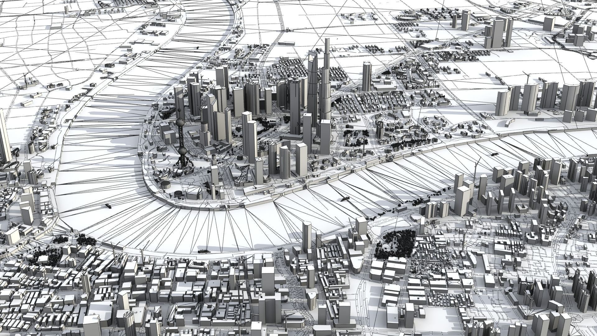 Shanghai City China 3D model_38