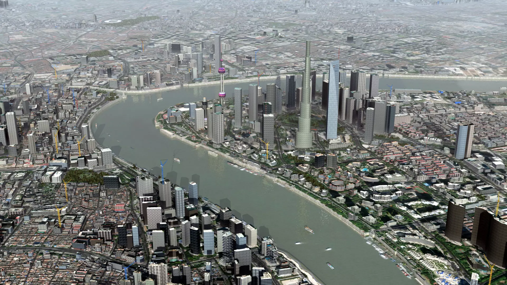 Shanghai City China 3D model_0