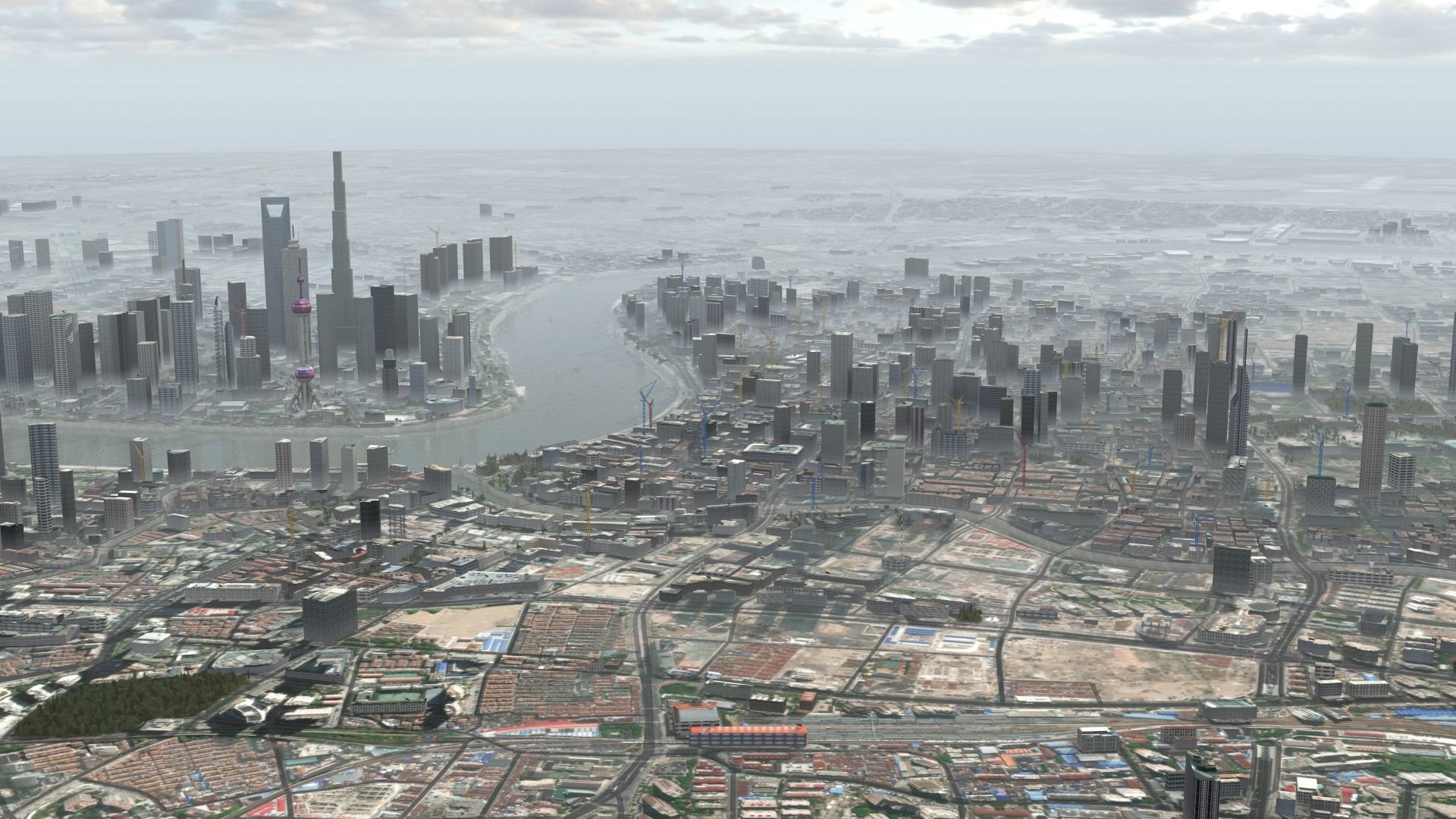 Shanghai City China 3D model_11